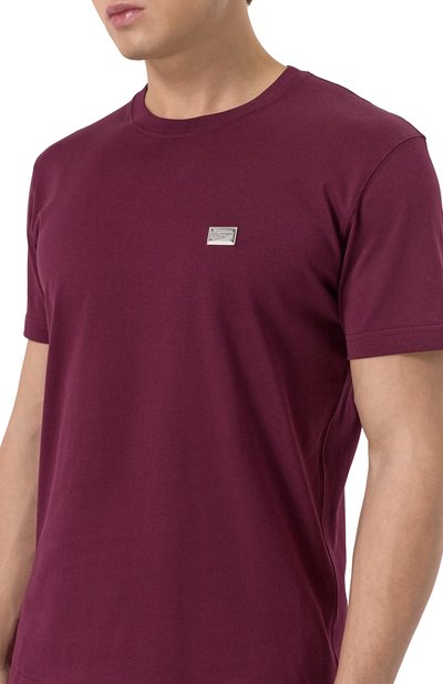 Хлопковая футболка DOLCE & GABBANA малинового цвета по цене 61550 руб., арт. G8RN8T/G7N7A, фото 5 Хлопковая футболка DOLCE & GABBANA, арт. G8RN8T/G7N7A, фото 5