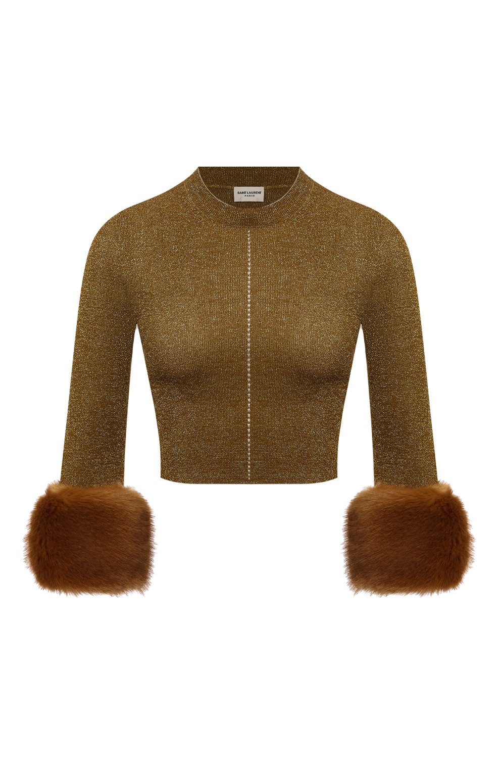 Пуловер из вискозы SAINT LAURENT хаки цвета по цене 170500 руб., арт. 678492/Y75IW, фото 1 Пуловер из вискозы SAINT LAURENT, арт. 678492/Y75IW, фото 1