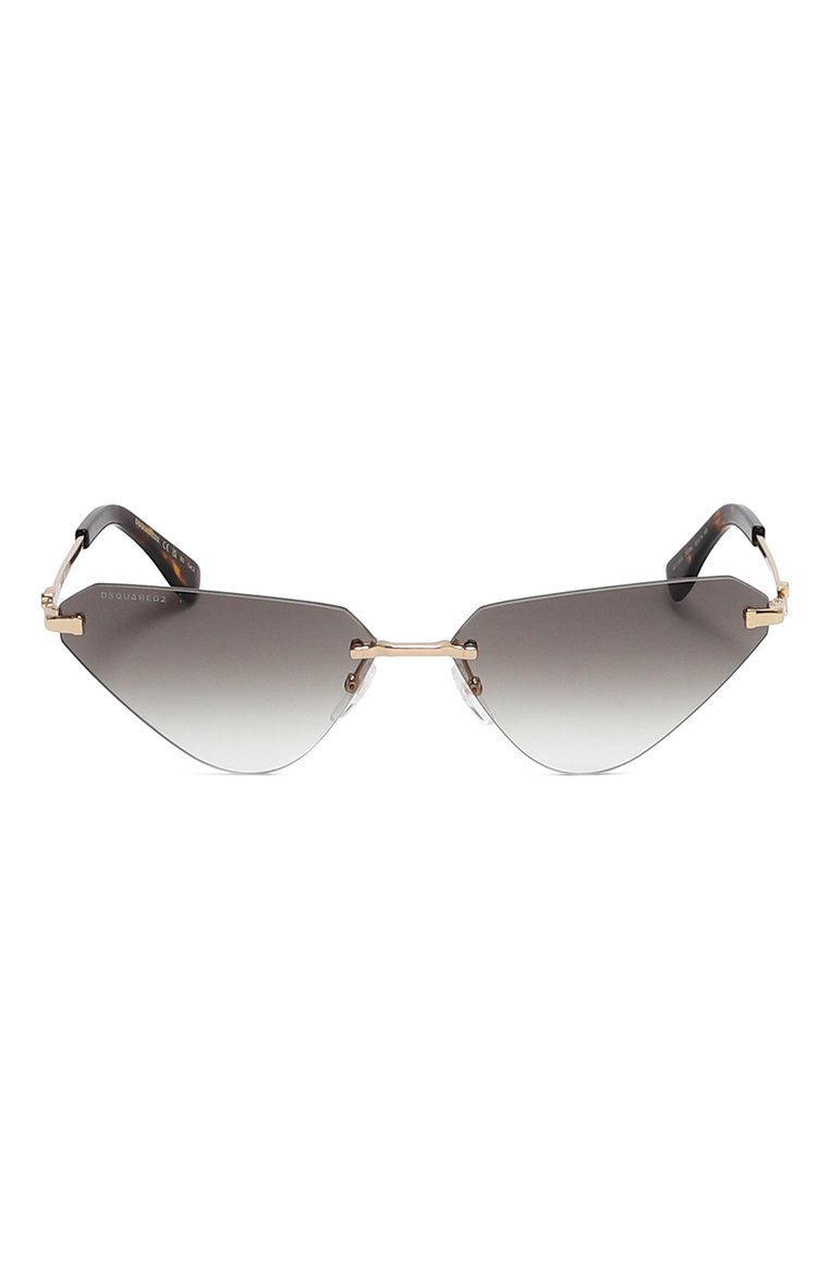Женские солнцезащитные очки DSQUARED2 коричневого цвета, арт. D20108 PEF | Фото 3 (Нос: Не проставлено; Региональные ограничения белый список (Axapta Mercury): Не проставлено; Тип очков: С/з; Материал: Металл; Оптика Гендер: оптика-женское; Очки форма: Cat-eye, Безоправные)
