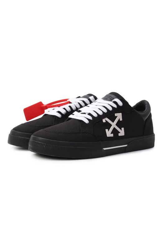 Текстильные кеды New Low Vulcanized Off-White 0MIA293C99FAB002 Чёрный 0MIA293C99FAB002