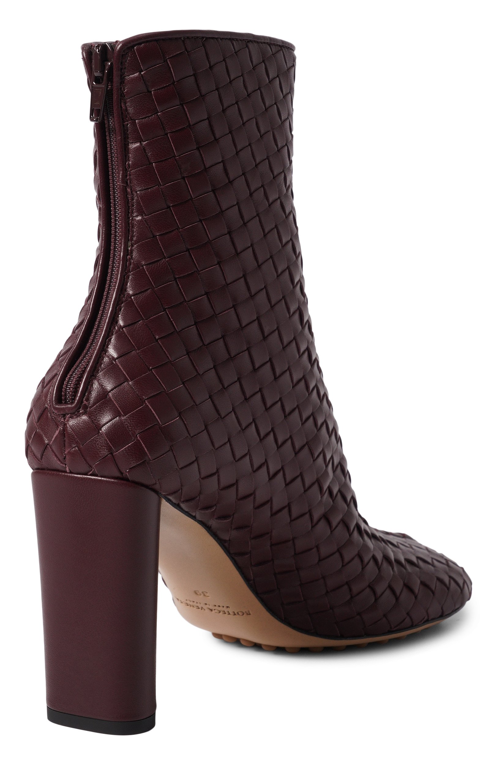 Кожаные ботильоны BOTTEGA VENETA бордового цвета по цене 177500 руб., арт. A00BKI/V2ED0, фото 5 Кожаные ботильоны BOTTEGA VENETA, арт. A00BKI/V2ED0, фото 5