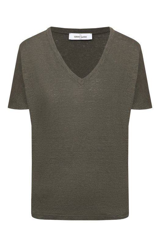 Льняная футболка Gran Sasso 60230/96800 Хаки 60230/96800