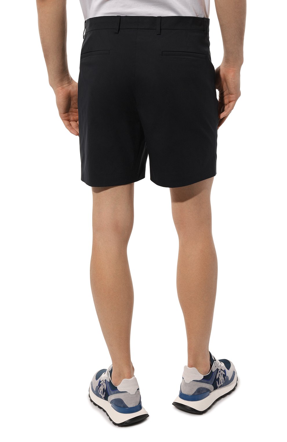 Хлопковые шорты PRADA синего цвета по цене 100000 руб., арт. UP0146-Z21-F0V41-211, фото 4 Хлопковые шорты PRADA, арт. UP0146-Z21-F0V41-211, фото 4