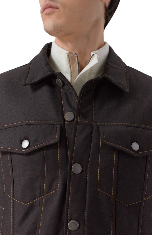 Шерстяная куртка Emporio Armani EM001951/AF19257 Коричневый  EM001951/AF19257 Фото 5