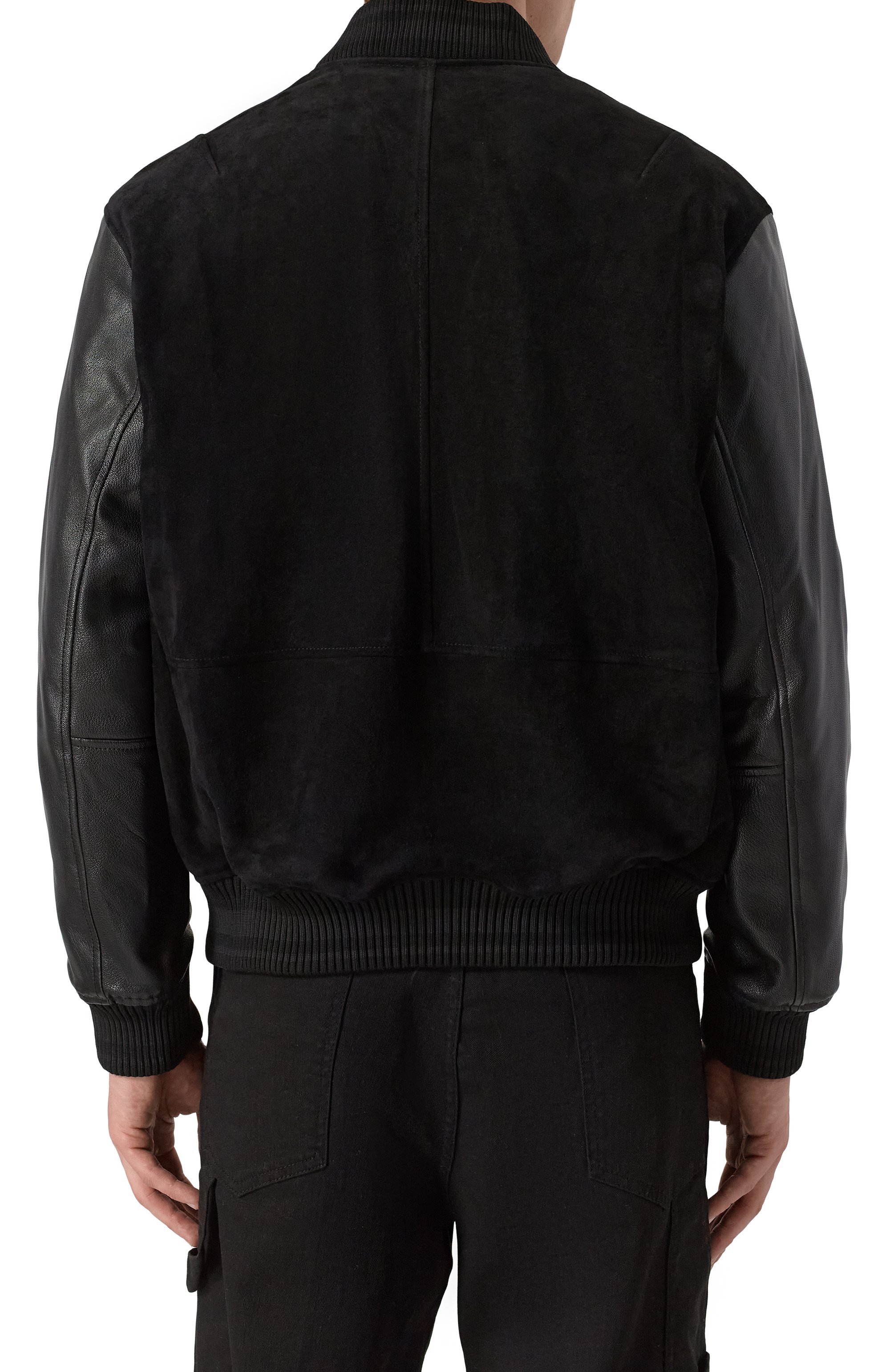 Кожаный бомбер HUGO черного цвета по цене 69950 руб., арт. 50541881, фото 4 Кожаный бомбер HUGO, арт. 50541881, фото 4