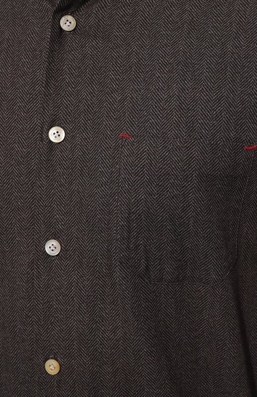 Хлопковая рубашка Kiton UMCNERH0908607 Коричневый  UMCNERH0908607 Фото 5