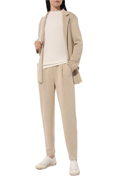 Брюки из вискозы FREEAGE бежевого цвета по цене 32500 руб., арт. S24.PT049.7000.102, фото 2 Брюки из вискозы FREEAGE, арт. S24.PT049.7000.102, фото 2