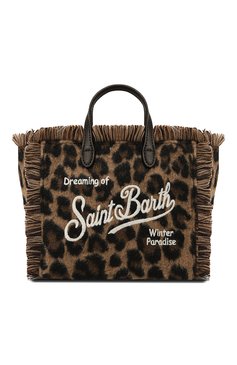 Женская сумка vanity mini MC2 SAINT BARTH леопардового цвета, арт. VANITY MINI W/03759G | Фото 1 (Ремень/цепочка: На ремешке; Размер: mini; Материал: Текстиль)