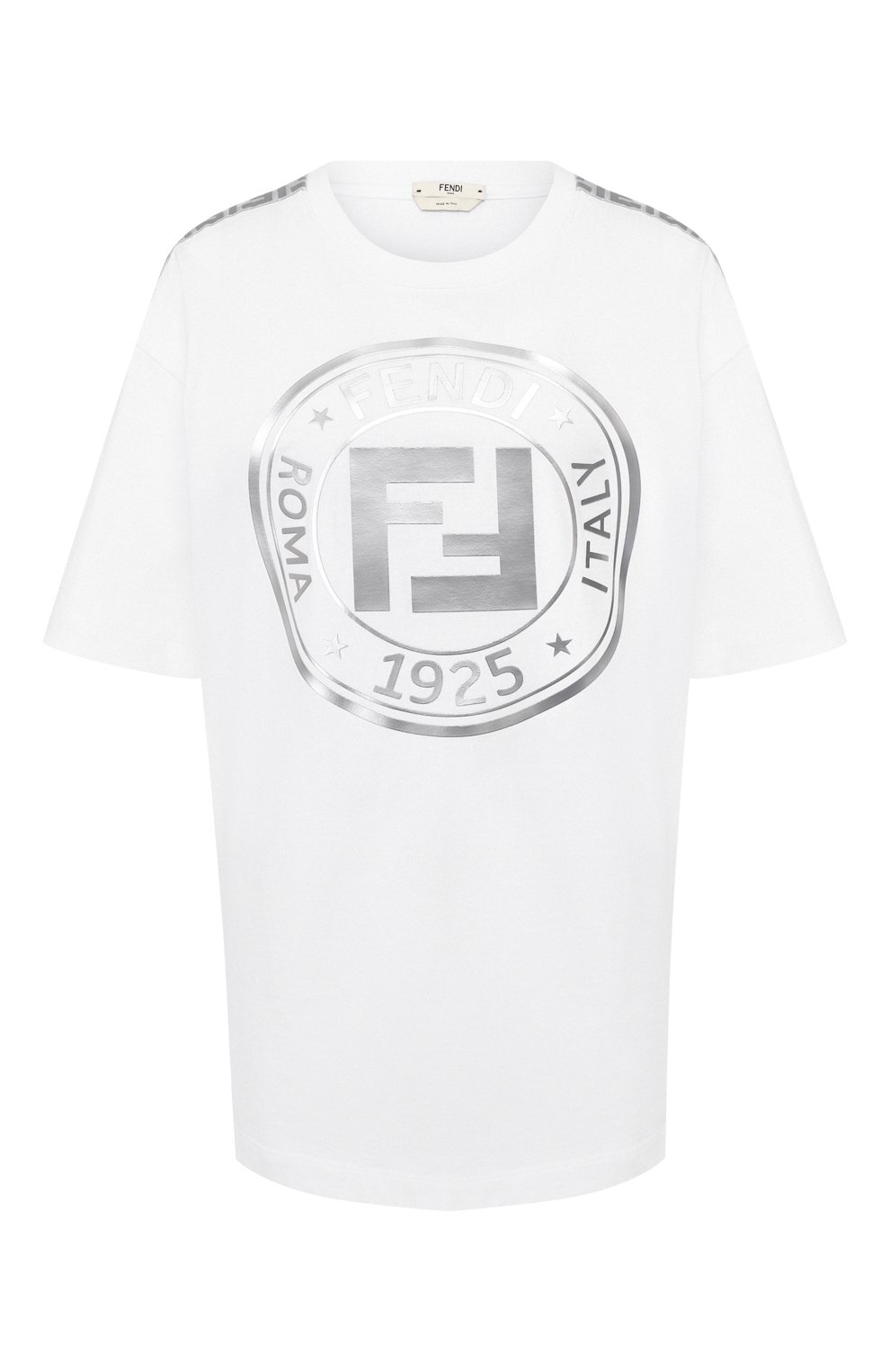 Хлопковая футболка FENDI белого цвета по цене 34900 руб., арт. FAF137 AB7G, фото 1 Хлопковая футболка FENDI, арт. FAF137 AB7G, фото 1