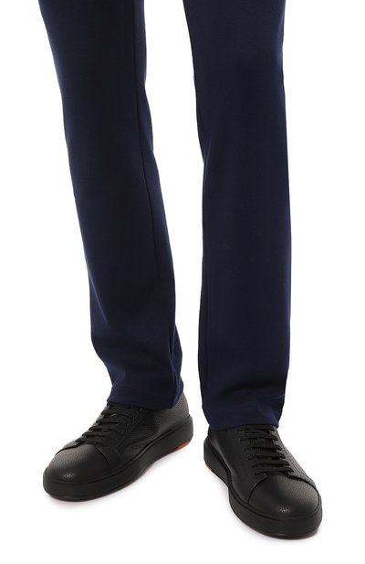 Кожаные кеды cleanic SANTONI черного цвета по цене 54400 руб., арт. MBCD21571NEANSB4, фото 3 Кожаные кеды cleanic SANTONI, арт. MBCD21571NEANSB4, фото 3