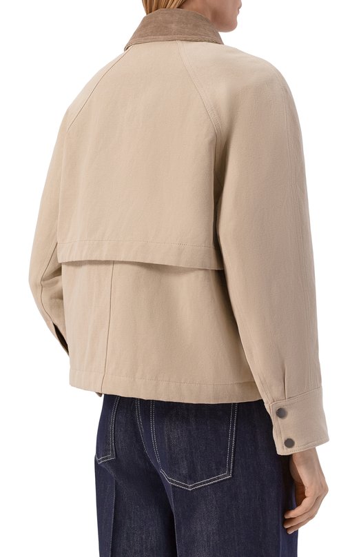 Куртка из хлопка и льна Brunello Cucinelli ML5957769 Бежевый  ML5957769 Фото 4