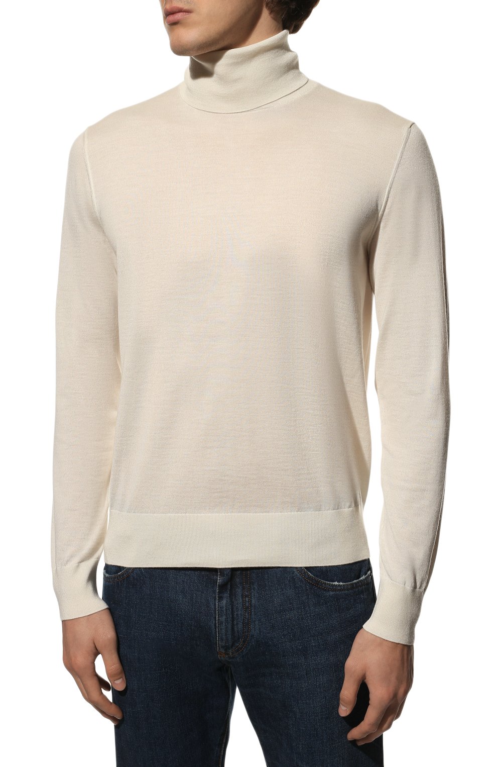 Водолазка из кашемира и шелка DOLCE & GABBANA белого цвета по цене 89200 руб., арт. GXL03T/JDMS4, фото 3 Водолазка из кашемира и шелка DOLCE & GABBANA, арт. GXL03T/JDMS4, фото 3