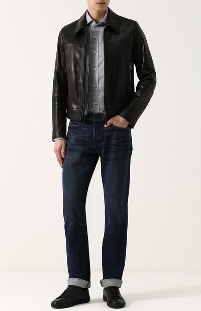 Кожаная куртка на молнии с отложным воротником TOM FORD, арт. BP472/TFL662, фото 2