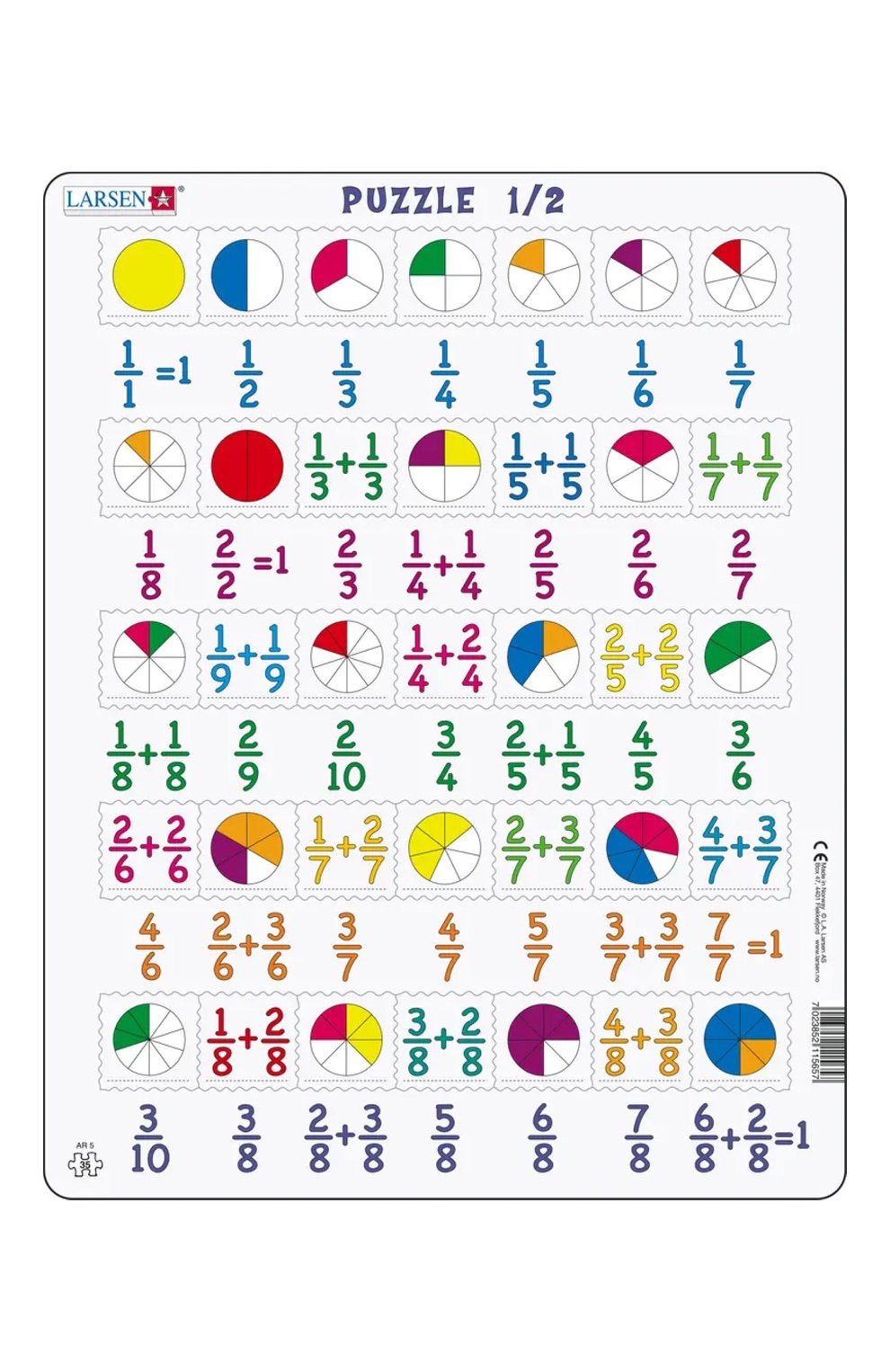 Пазл математика 1/2 LARSEN разноцветного цвета по цене 990 руб., арт. AR5, фото 1 Пазл математика 1/2 LARSEN, арт. AR5, фото 1