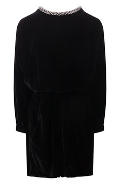 Женское бархатное платье ISABEL MARANT черного цвета, арт. 24HR00667FA-B4M02I | Фото 1 (Драгоценные камни: Проставлено; Материал внешний: Вискоза; Рукава: Длинные; Материал сплава: Проставлено; Длина Ж (юбки, платья, шорты): Мини; Случай: Коктейльный; Женское Кросс-КТ: Платье-одежда; Стили: Гламурный)