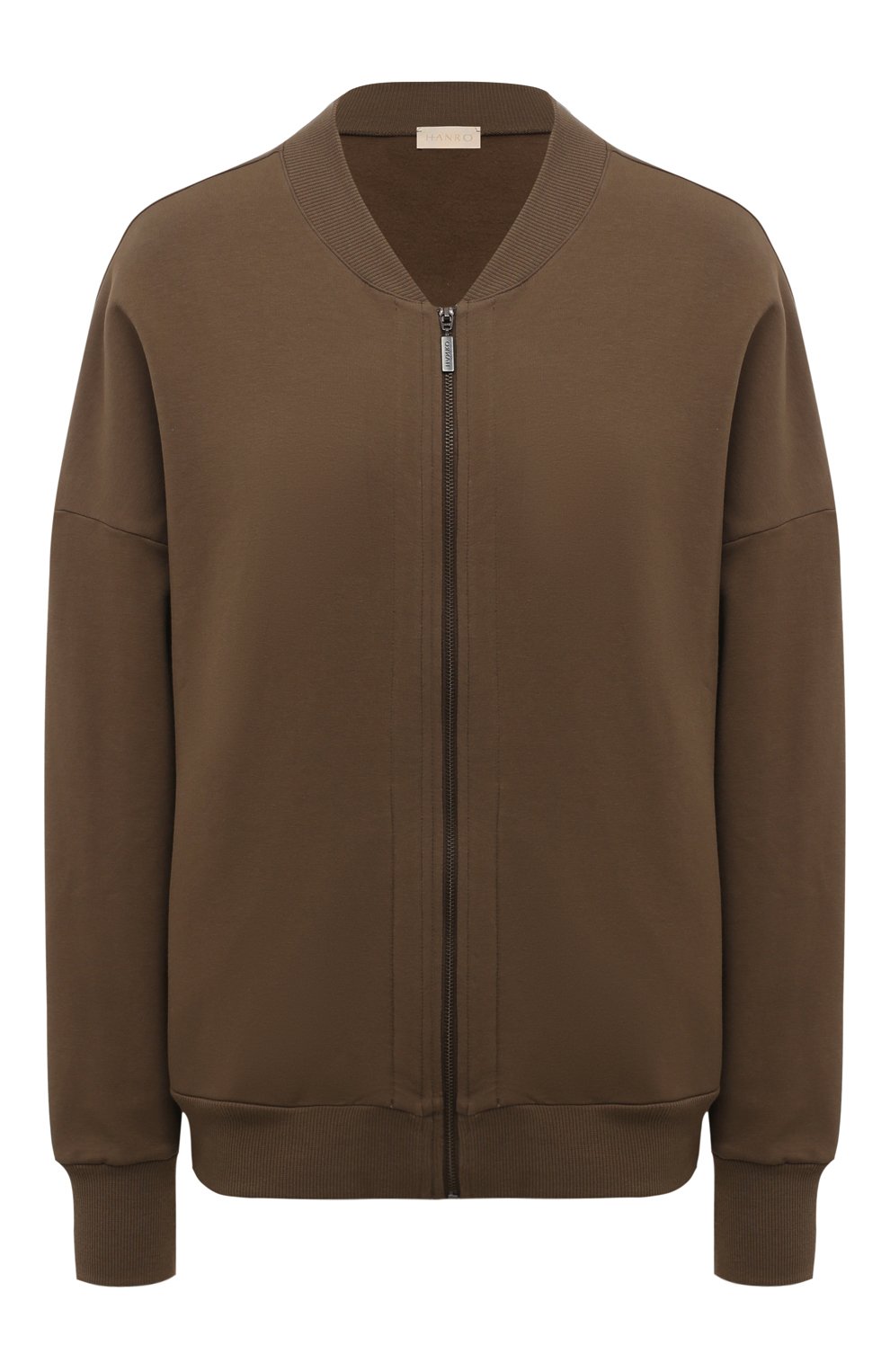 Хлопковый кардиган HANRO хаки цвета по цене 27500 руб., арт. 078757, фото 1 Хлопковый кардиган HANRO, арт. 078757, фото 1