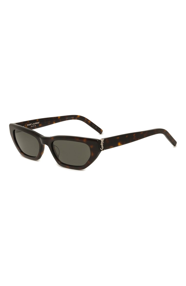 Женские солнцезащитные очки SAINT LAURENT коричневого цвета, арт. SL M126 002 | Фото 1 (Региональные ограничения белый список (Axapta Mercury): Не проставлено; Нос: Не проставлено; Материал: Пластик; Тип очков: С/з; Очки форма: Cat-eye, Прямоугольные; Оптика Гендер: оптика-женское)