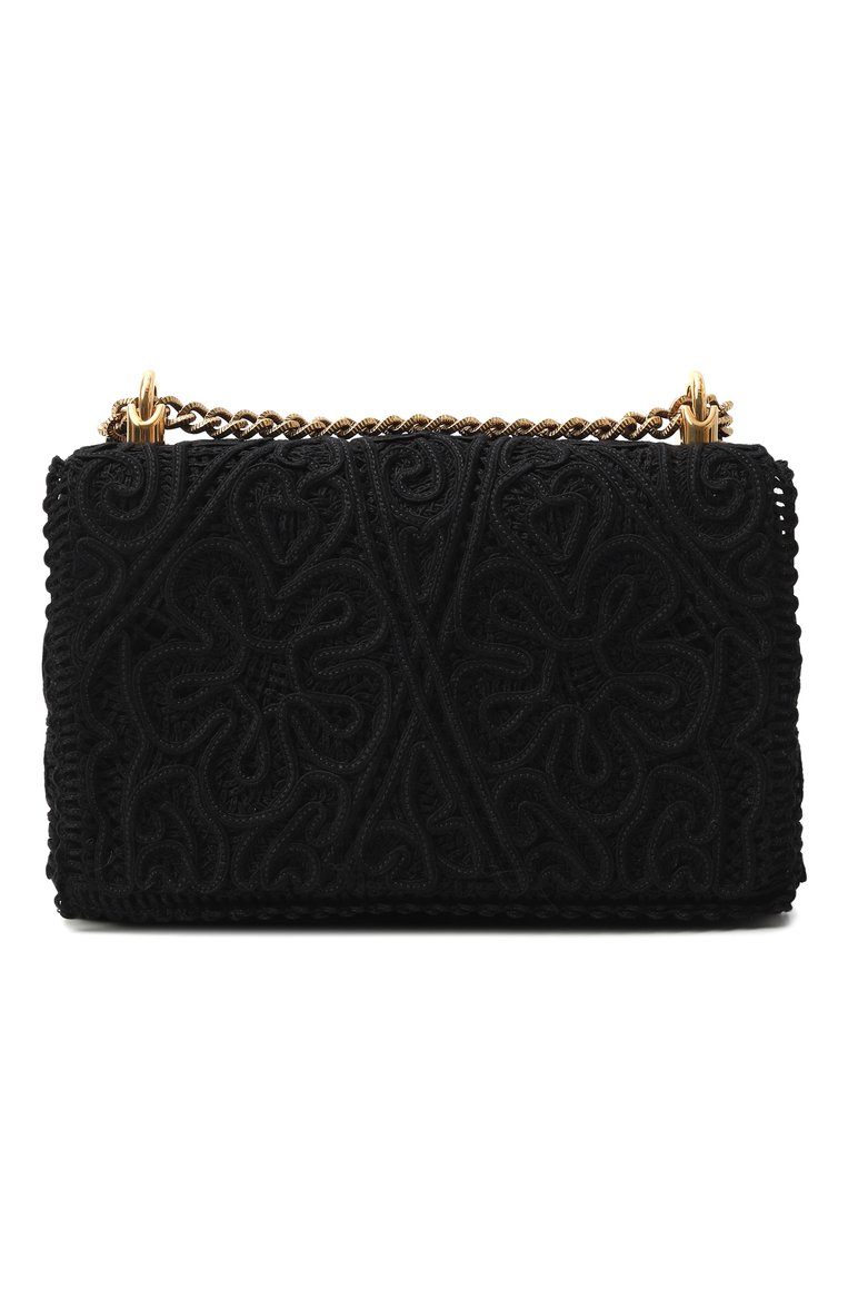 Женская сумка devotion medium DOLCE & GABBANA черного цвета, арт. BB7158/AW717 | Фото 6 (Материал: Текстиль; Размер: medium; Ремень/цепочка: На ремешке; Автоматизация состава: Проставлено; Автоматизация ТО: Проставлено)