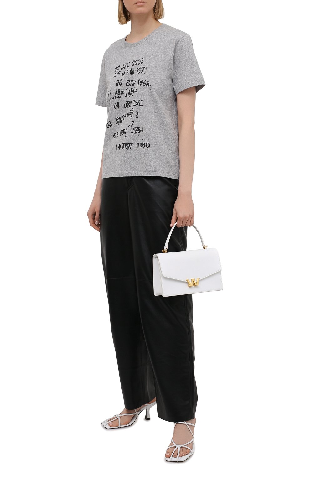 Хлопковая футболка SAINT LAURENT серого цвета по цене 44950 руб., арт. 656895/Y36ER, фото 2 Хлопковая футболка SAINT LAURENT, арт. 656895/Y36ER, фото 2