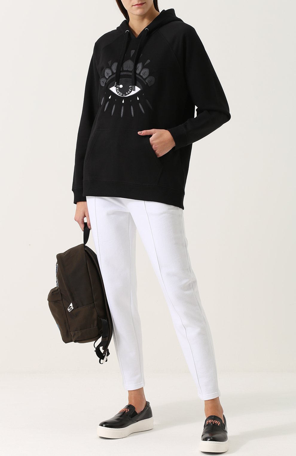 Хлопковая толстовка с капюшоном и вышивкой KENZO, арт. F762SW8834XC, фото 2