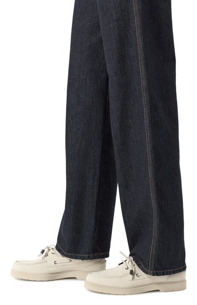 Замшевые топсайдеры BRUNELLO CUCINELLI белого цвета по цене 119000 руб., арт. MZSFG2955, фото 3 Замшевые топсайдеры BRUNELLO CUCINELLI, арт. MZSFG2955, фото 3