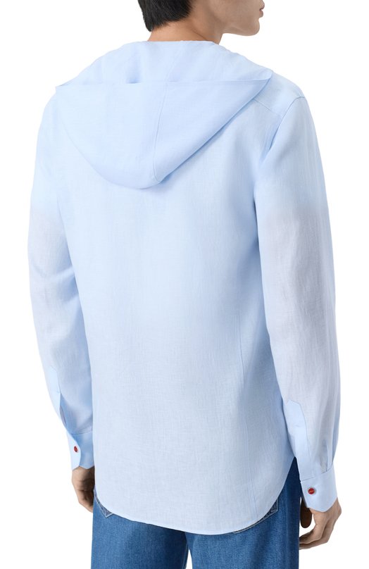 Льняная рубашка Kiton UMCMARH0970102 Голубой  UMCMARH0970102 Фото 4