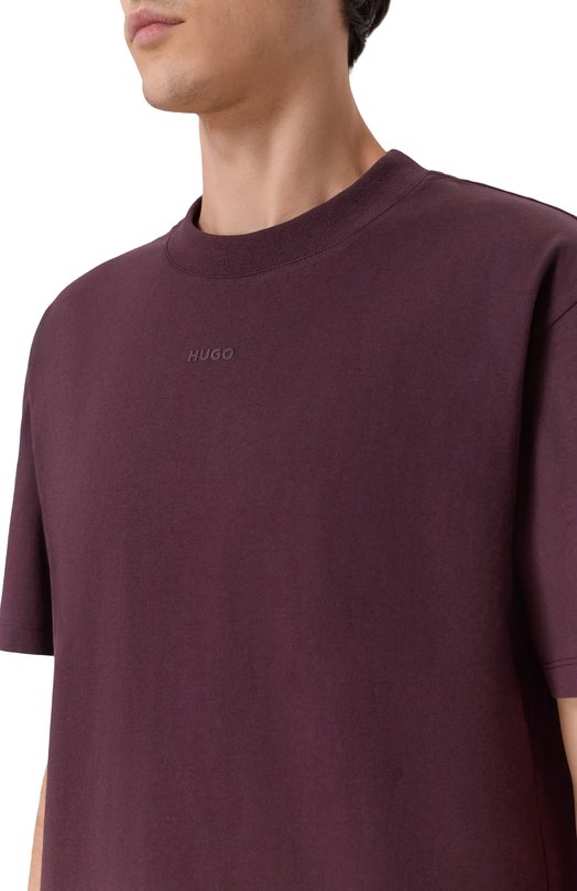 Хлопковая футболка HUGO 50488330 Бордовый  50488330 Фото 5