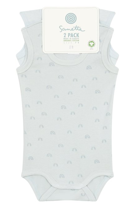 Детское комплект из двух боди SANETTA светло-голубого цвета, арт. 324650 | Фото 1 (Материал сплава: Проставлено; Нос: Не проставлено; Материал внешний: Хлопок)