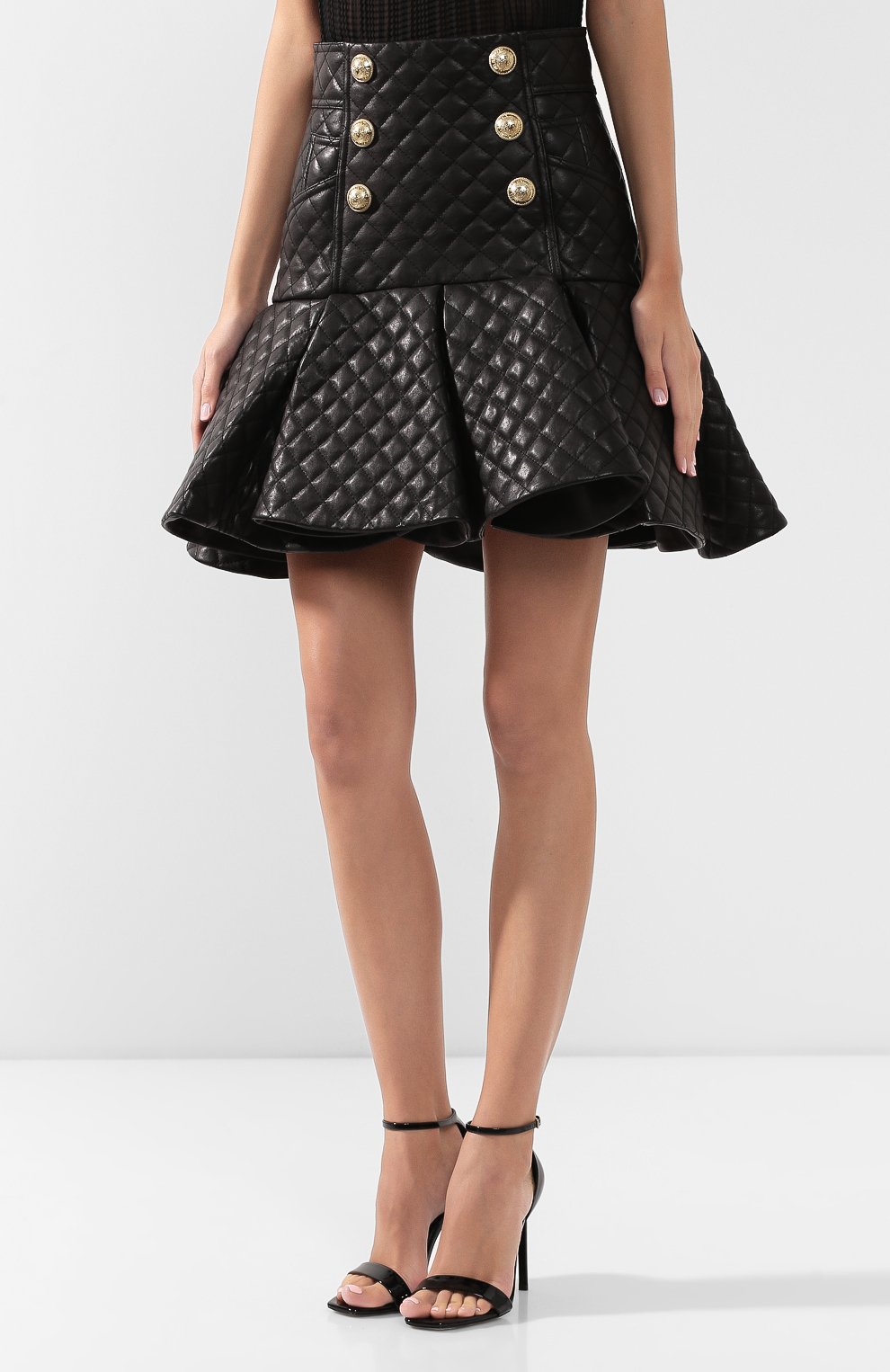 Кожаная юбка BALMAIN, арт. SF14771/L069, фото 3