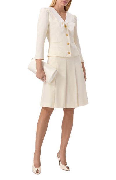 Шерстяной жакет ALESSANDRA RICH белого цвета по цене 263500 руб., арт. FABX3983-F4085, фото 2 Шерстяной жакет ALESSANDRA RICH, арт. FABX3983-F4085, фото 2