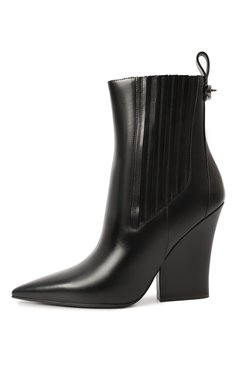 Женские кожаные ботильоны vlogo lockette VALENTINO черного цвета, арт. 5W0S0KS9/LQV | Фото 4 (Каблук высота: Высокий; Материал сплава: Проставлено; Материал внешний: Натуральная кожа; Подошва: Плоская; Драгоценные камни: Проставлено; Материал внутренний: Натуральная кожа; Материал утеплителя: Без утеплителя; Каблук тип: Устойчивый)