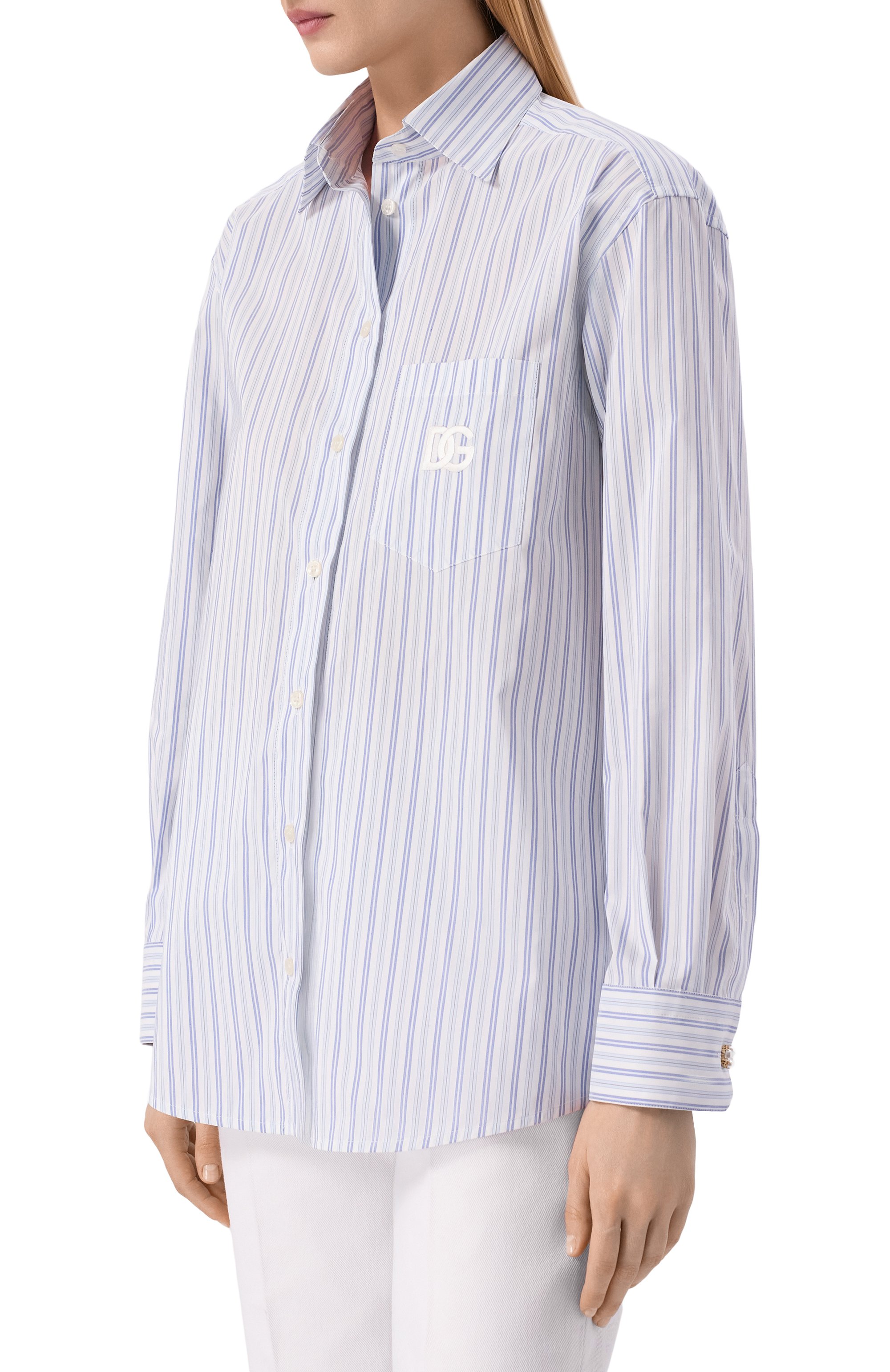 Рубашка DOLCE & GABBANA голубого цвета по цене 98000 руб., арт. F5U25Z/FBMFN, фото 3 Рубашка DOLCE & GABBANA, арт. F5U25Z/FBMFN, фото 3