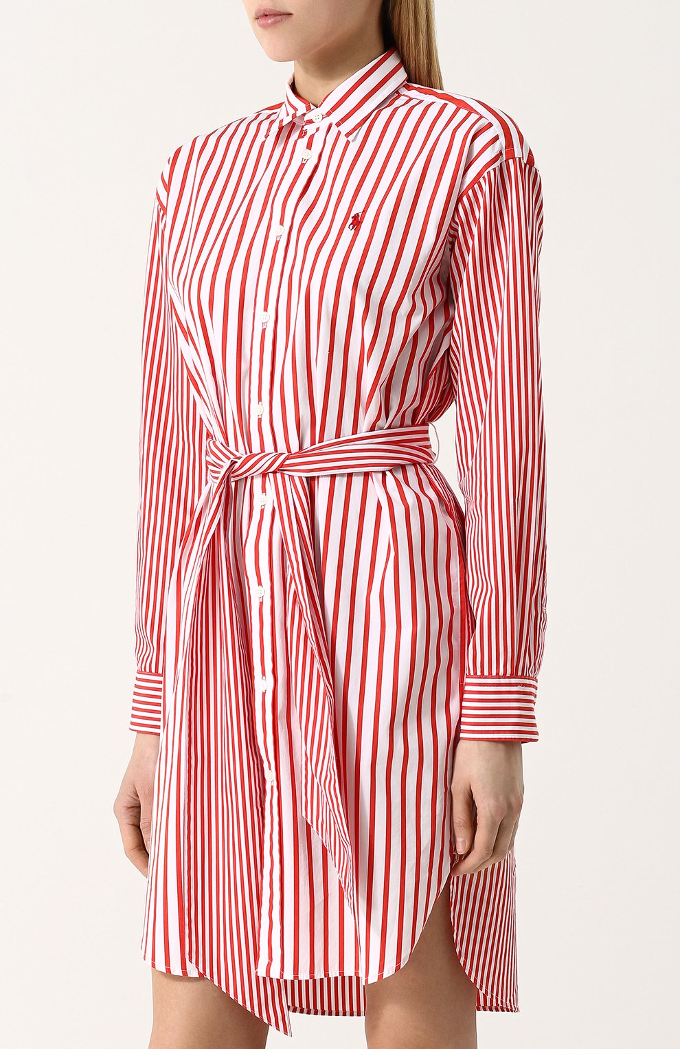 Хлопковое платье-рубашка с поясом POLO RALPH LAUREN, арт. 211702299/211699622, фото 3