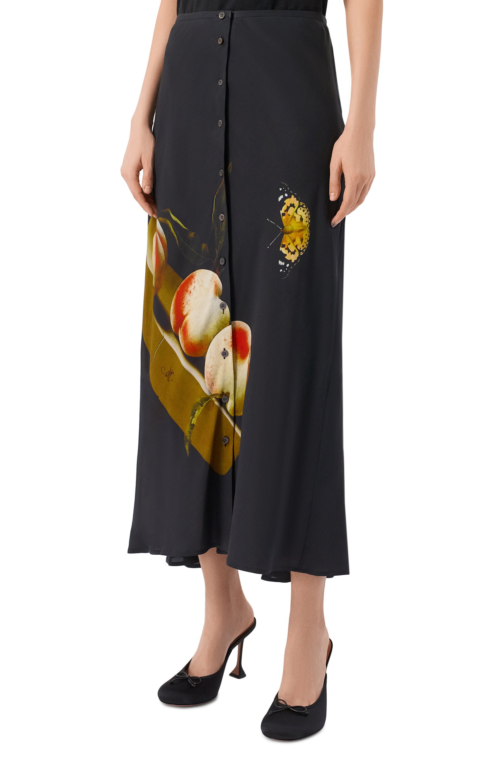 Юбка из вискозы DRIES VAN NOTEN черного цвета по цене 128000 руб., арт. 262-010811/4087, фото 3 Юбка из вискозы DRIES VAN NOTEN, арт. 262-010811/4087, фото 3