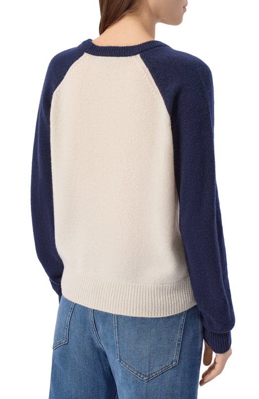 Пуловер из кашемира и шерсти Sporty and Rich WS07561412WH63 Кремовый  WS07561412WH63 Фото 4