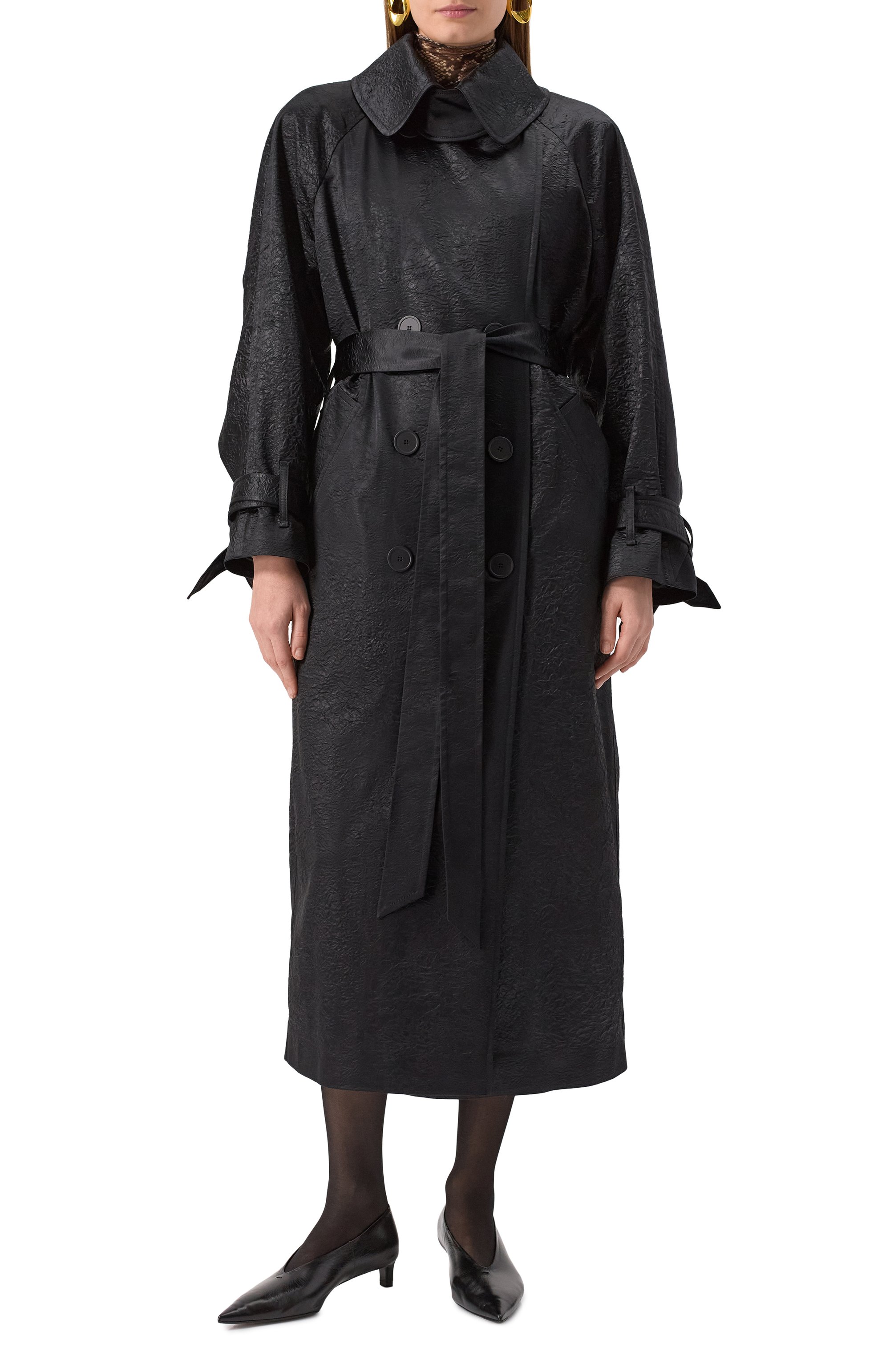 Тренч CHAPURIN черного цвета по цене 164000 руб., арт. CT/20380/255495-М, фото 3 Тренч CHAPURIN, арт. CT/20380/255495-М, фото 3