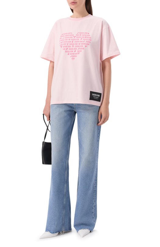 Хлопковая футболка Sasha Kim SK-00000614 Розовый  SK-00000614 Фото 2