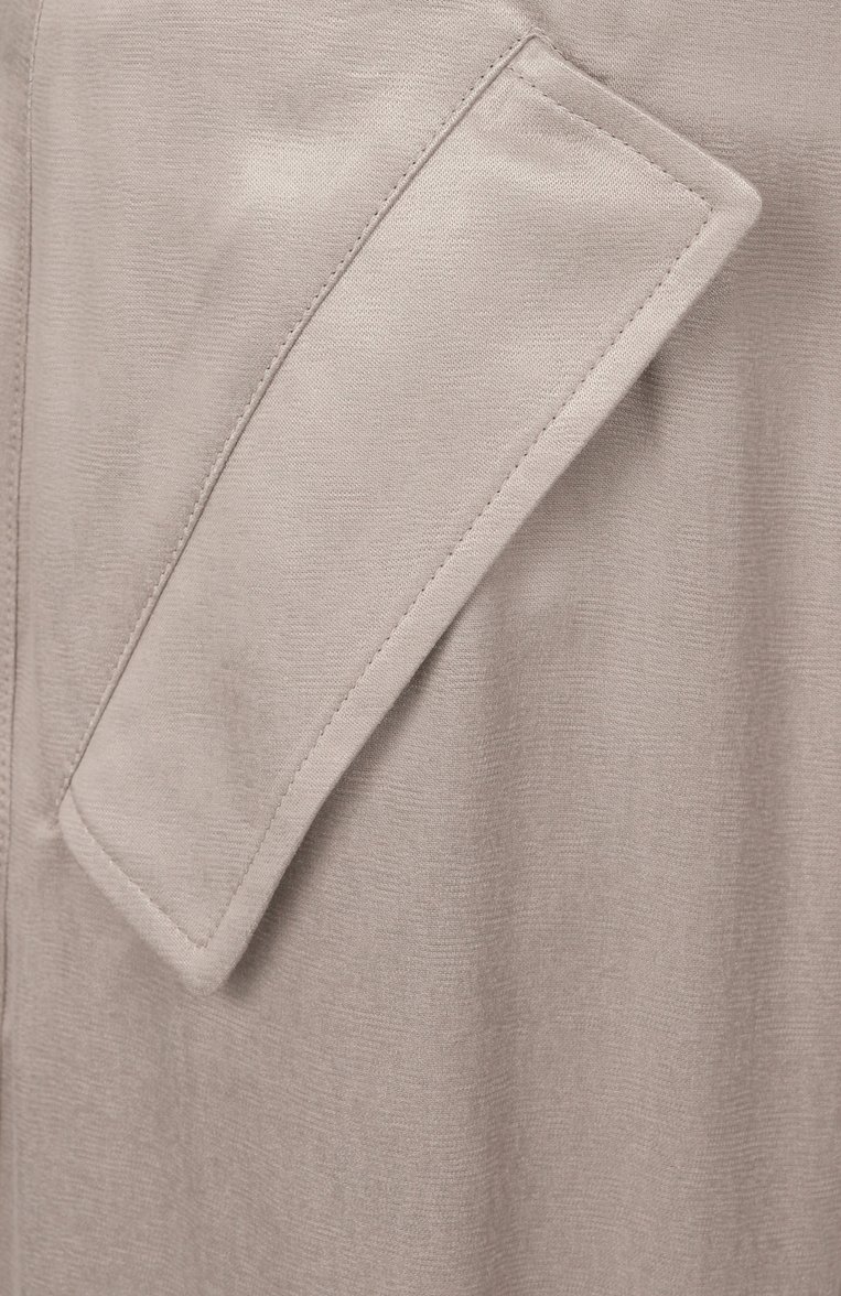 Женские брюки GIORGIO ARMANI светло-серого цвета, арт. GW000627/TE13750 | Фото 6 (�Длина (брюки, джинсы): Стандартные; Материал внешний: Вискоза; Силуэт Ж (брюки и джинсы): Прямые; Стили: Кэжуэл; Женское Кросс-КТ: Брюки-одежда; Автоматизация ТО: Проставлено; Автоматизация состава: Проставлено)