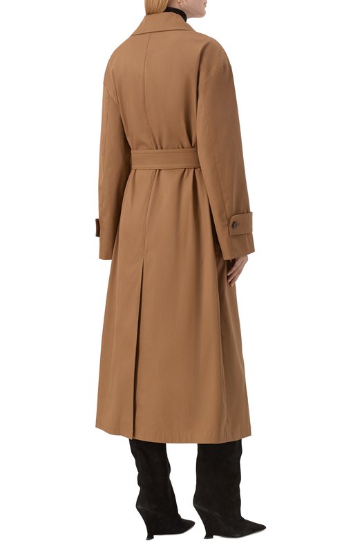 Хлопковый плащ Max Mara Studio PIST0IA Коричневый  PIST0IA Фото 4