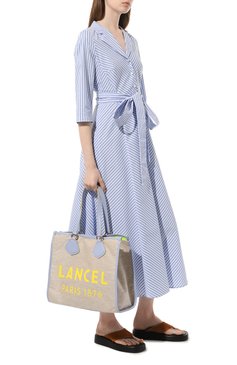 Женская сумка-тоут summer LANCEL голубого цвета, арт. A10749 | Фото 7 (Сумки-технические: Сумки-шопперы; Материал сплава: Проставлено; Материал: Текстиль; Драгоценные камни: Проставлено; Размер: large)