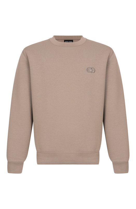 Хлопковый свитшот Emporio Armani EM004540/AF10013 Бежевый EM004540/AF10013
