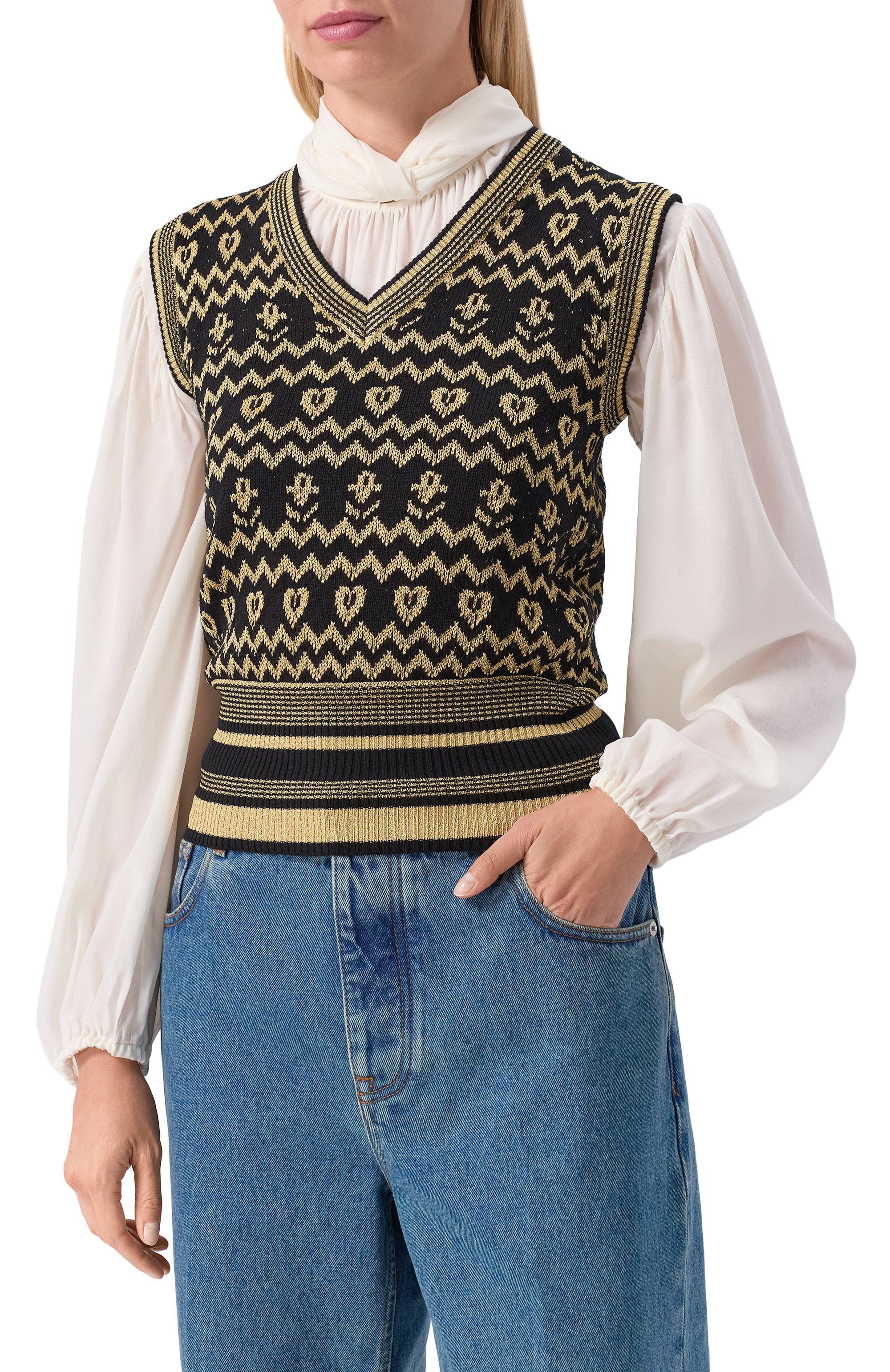 Жилет из шерсти и вискозы VALENTINO, арт. 7B3KM06C/9H0, фото 3