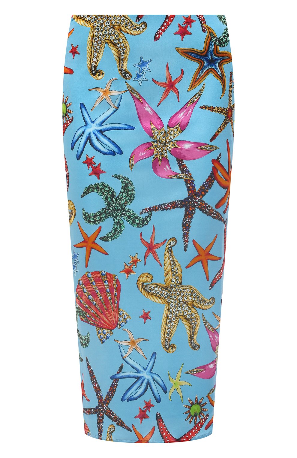 Юбка из вискозы VERSACE голубого цвета по цене 89950 руб., арт. A89253/1F01134, фото 1 Юбка из вискозы VERSACE, арт. A89253/1F01134, фото 1