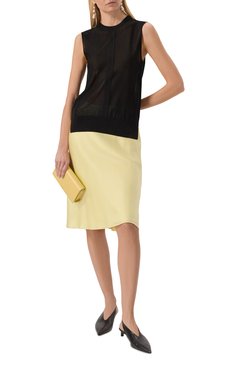 Женский топ из вискозы JIL SANDER черного цвета, арт. J01NC0157/J18337 | Фото 2 (Материал внешний: Вискоза; Драгоценные камни: Проставлено; Материал сплава: Проставлено; Длина (для топов): Стандартные; Рукава: Без рукавов; Стили: Минимализм)