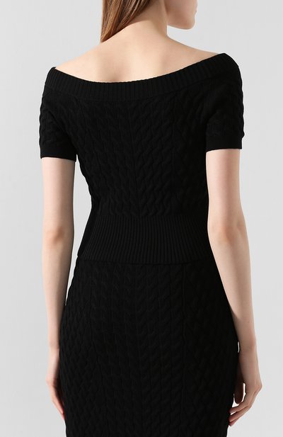Шерстяной топ ALEXANDER MCQUEEN черного цвета по цене 77150 руб., арт. 585180/Q1AB0, фото 4 Шерстяной топ ALEXANDER MCQUEEN, арт. 585180/Q1AB0, фото 4
