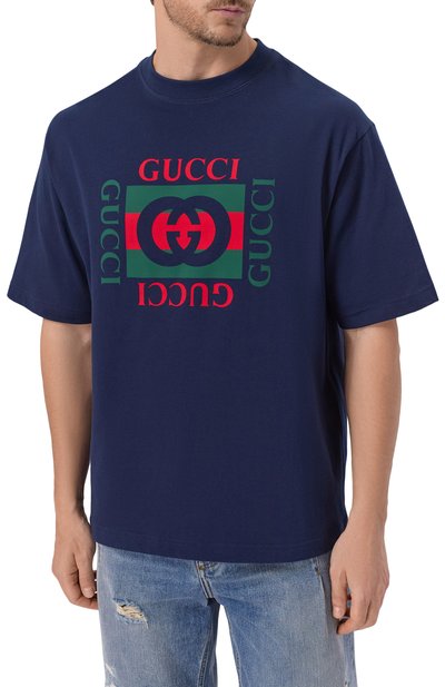 Хлопковая футболка GUCCI, арт. 784361/XJGKA, фото 3