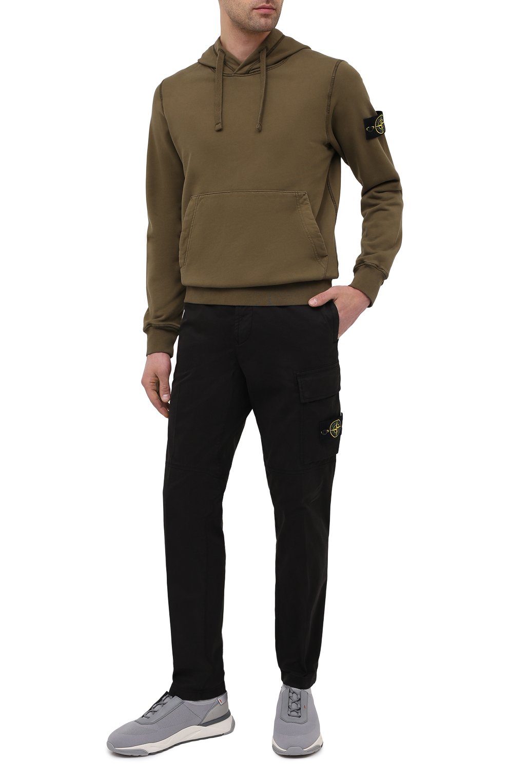 Хлопковые брюки-карго STONE ISLAND черного цвета по цене 24950 руб., арт. 741531419, фото 2 Хлопковые брюки-карго STONE ISLAND, арт. 741531419, фото 2