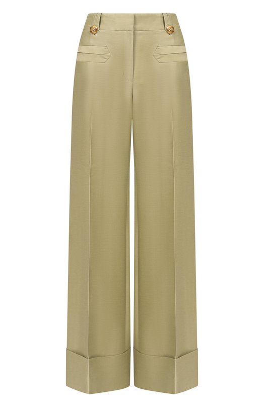 Брюки из шерсти и шелка Zimmermann 7006PC261 Зелёный 7006PC261