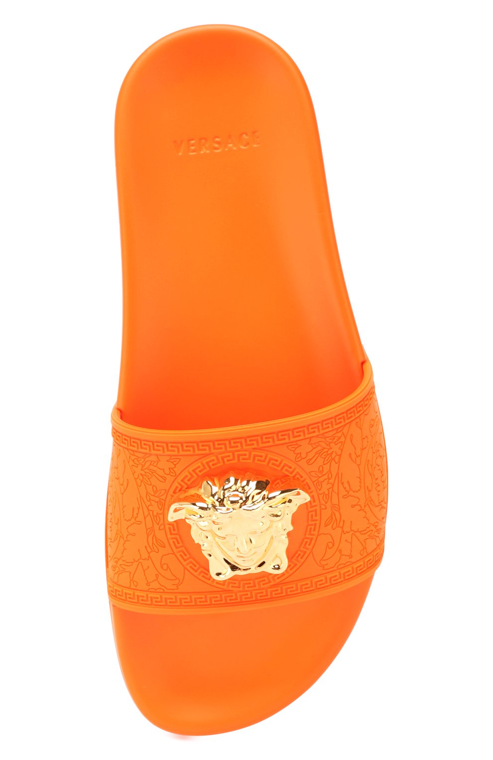 Резиновые шлепанцы barocco VERSACE оранжевого цвета по цене 42450 руб., арт. DSR262CN/DG0M8, фото 5 Резиновые шлепанцы barocco VERSACE, арт. DSR262CN/DG0M8, фото 5