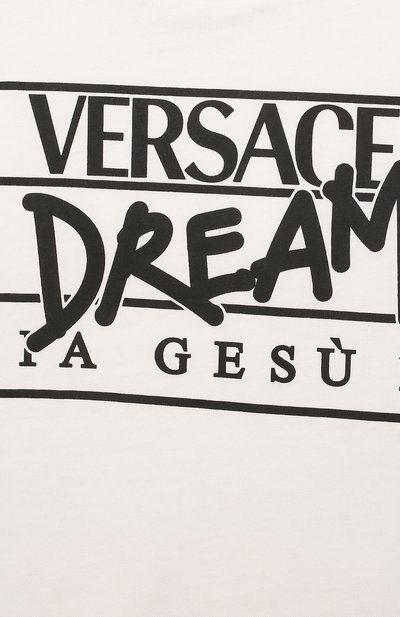 Хлопковая футболка VERSACE белого цвета по цене 16200 руб., арт. 1000239/1A03627/4A-6A, фото 3 Хлопковая футболка VERSACE, арт. 1000239/1A03627/4A-6A, фото 3